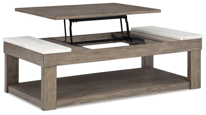 Loyaska - Grayish Brown / White - Lift Top Cocktail Table - JaxCo Furniture