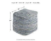 Chevron - Blue - Pouf - JaxCo Furniture