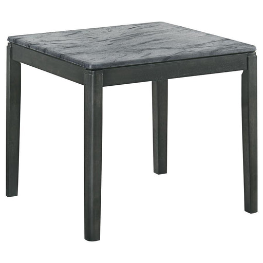 Mozzi - Square Faux Marble Side End Table - Gray And Black - JaxCo Furniture