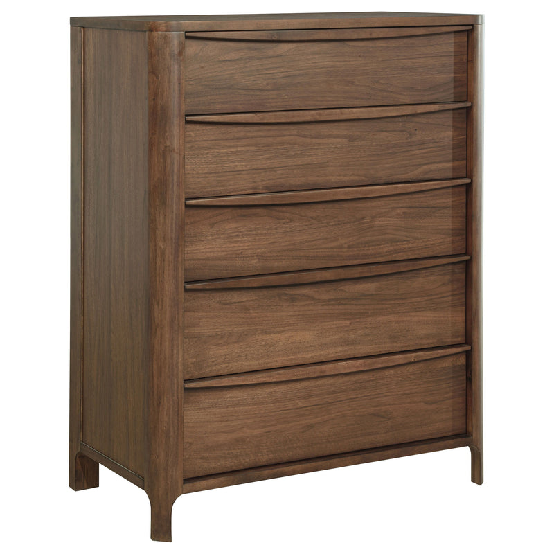 Maderia - 5-Drawer Chest Of Drawers - Walnut - JaxCo Furniture