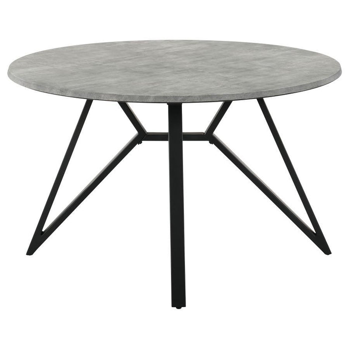 Neil - 5 Piece Round Dining Table Set Concrete - Gunmetal - JaxCo Furniture