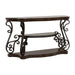 Laney - Scrollwork Entryway Sofa Console Table - Deep Merlot - JaxCo Furniture