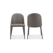 Burton - Vegan Leather Dining Chair (Set of 2) - Gray - JaxCo Furniture