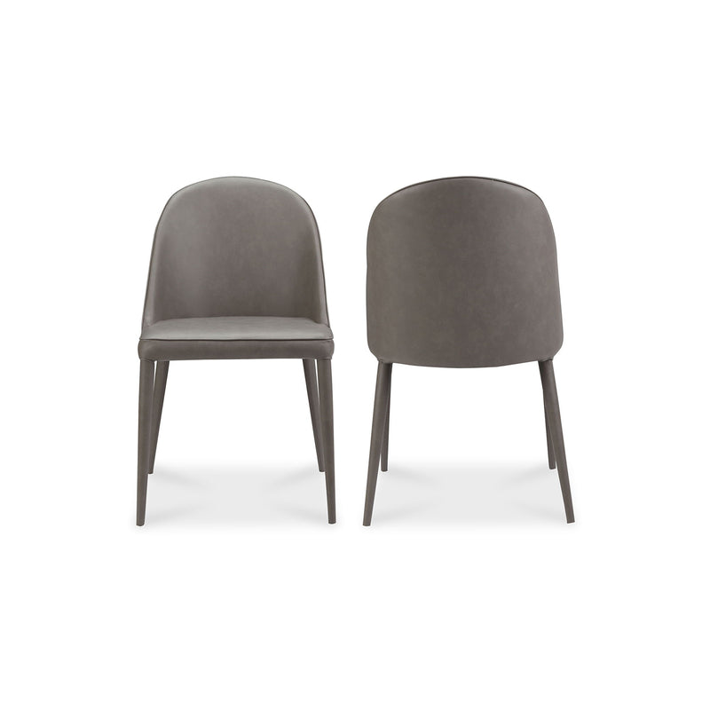 Burton - Vegan Leather Dining Chair (Set of 2) - Gray - JaxCo Furniture