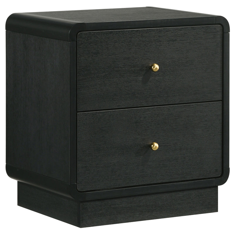 Cavelle - 2-Drawer Nightstand Bedside Table - Black - JaxCo Furniture