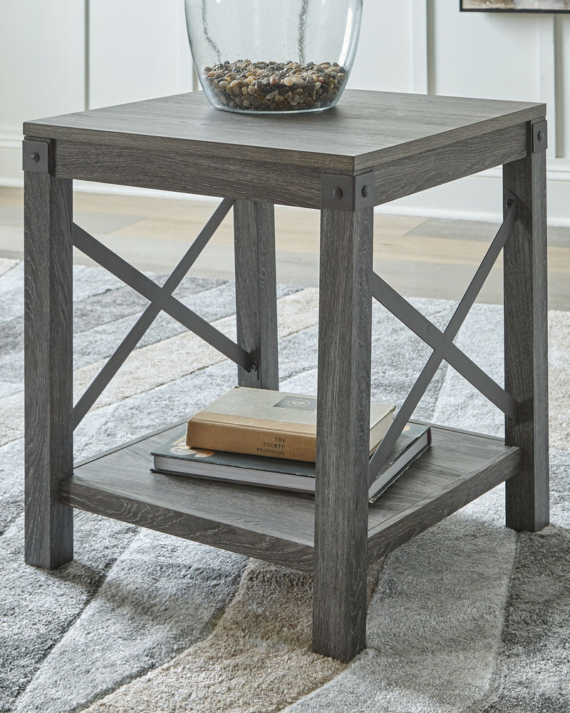 Freedan - Grayish Brown - Square End Table - JaxCo Furniture