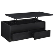 Knapp - Lift Top Cocktail Coffee Table With Dual Drawers - Black - JaxCo Furniture