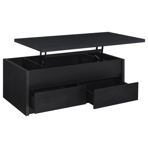 Knapp - Lift Top Cocktail Coffee Table With Dual Drawers - Black - JaxCo Furniture