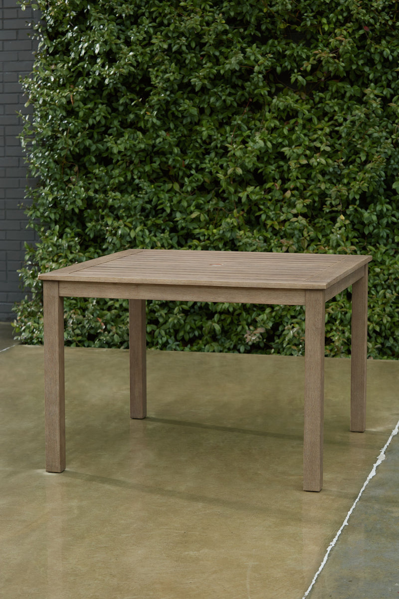 Aria Plains - Brown - Square Dining Table W/Umb Opt - JaxCo Furniture