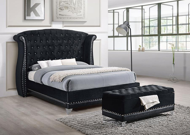 Barzini - Upholstered Wingback Bed - JaxCo Furniture