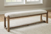 Cabalynn - Oatmeal / Light Brown - Large Uph Dining Room Bench - JaxCo Furniture