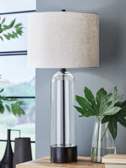 Kerrbrook - Clear / Black - Glass Table Lamp - JaxCo Furniture
