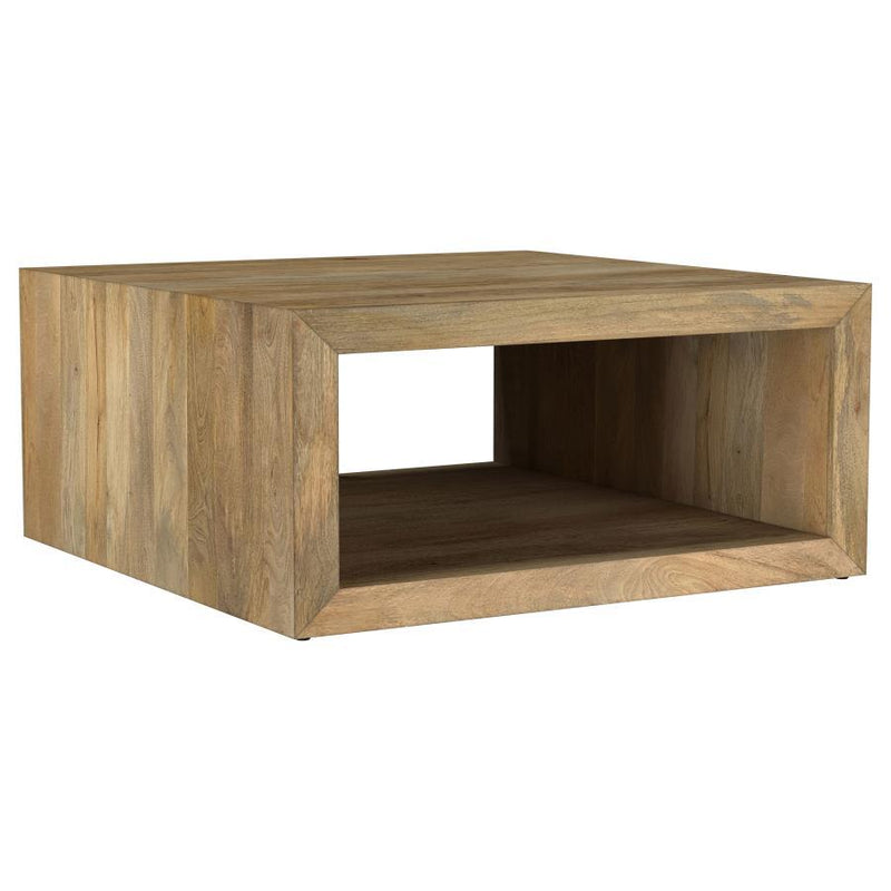 Benton - Square Solid Mango Wood Coffee Table - Natural - JaxCo Furniture