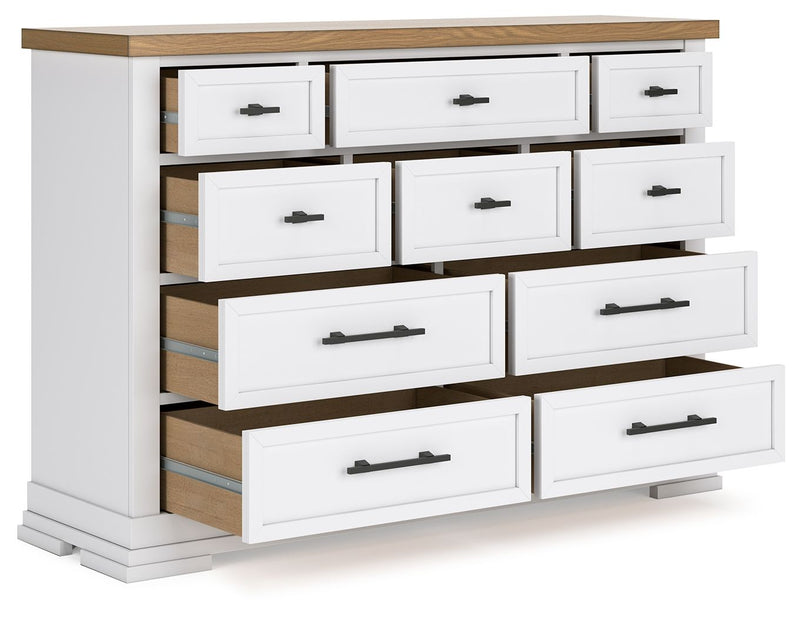 Ashbryn - White / Natural - Dresser - JaxCo Furniture