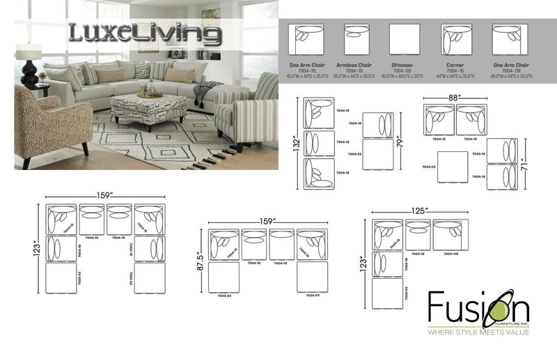 7004S5 Modular Sectional - JaxCo Furniture