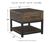Johurst - Grayish Brown - Rectangular End Table - JaxCo Furniture