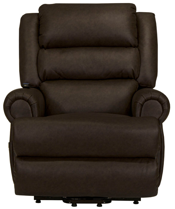 Muncy - Power Lift Chaise Recliner With Dual Motor & Zero Gravity - Walnut - JaxCo Furniture