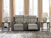 WhipLash - Sisal - Power Reclining Loveseat With Console / Adj Headrest - JaxCo Furniture