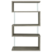 Emelle - 4-Shelf Glass Panel Bookshelf - JaxCo Furniture