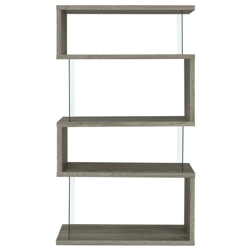 Emelle - 4-Shelf Glass Panel Bookshelf - JaxCo Furniture