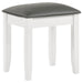 Barzini - Upholstered Vanity Stool - Metallic Aand White - JaxCo Furniture