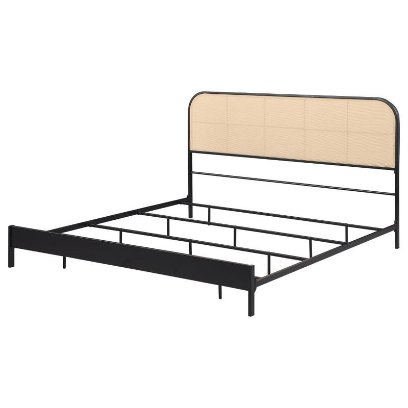 Amherst - Radio Weave Rattan Metal Bed - JaxCo Furniture