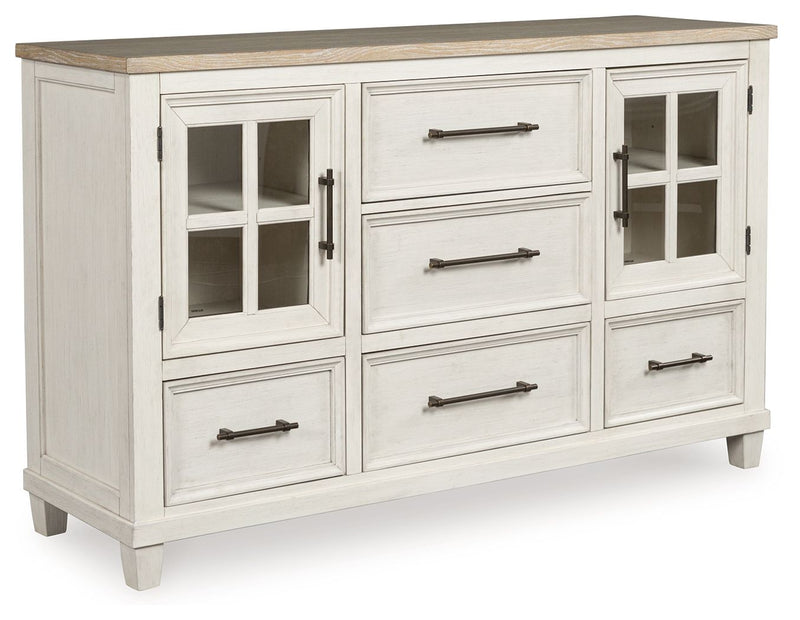 Shaybrock - Antique White / Brown - Dresser - JaxCo Furniture
