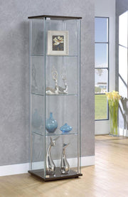 Bellatrix - 4-Shelf Clear Glass Curio Cabinet - JaxCo Furniture