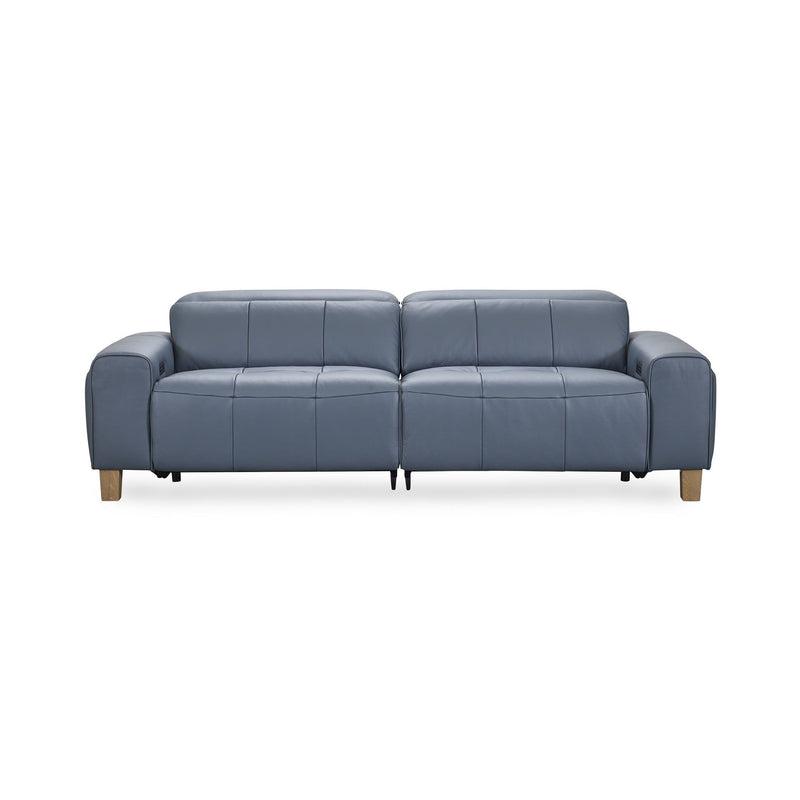 Alea - Leather Power Recliner Sofa - Blue - JaxCo Furniture