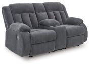 Observation - Steel - Double Reclining Power Loveseat With Console - JaxCo Furniture