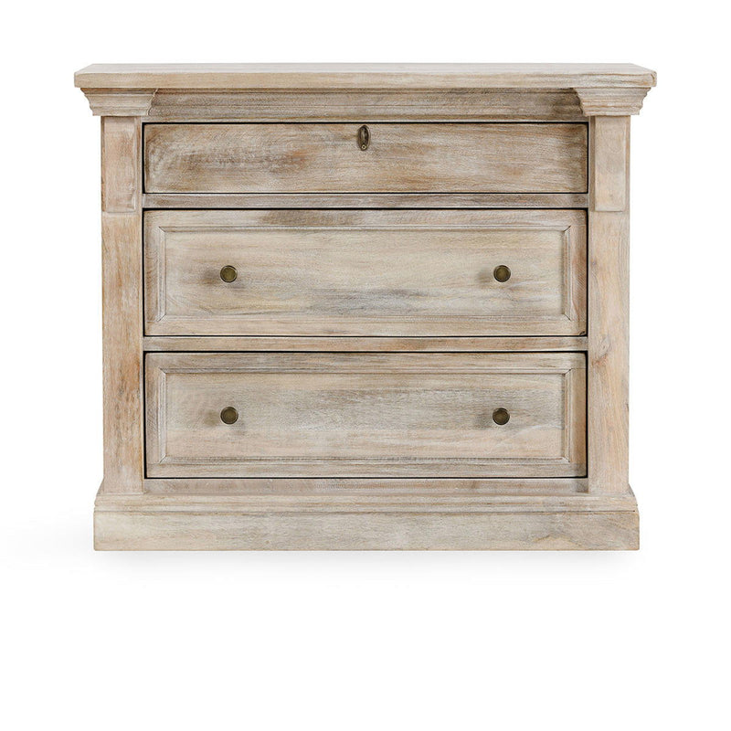 Adelaide - 3 Drawer Nightstand - Natural White Wash - JaxCo Furniture