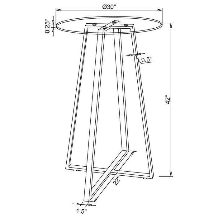 Zanella - Round Glass Top Bistro Bar Table - Chrome - JaxCo Furniture