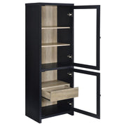 Denison - 67" 2-Door Media Tower Storage Cabinet - Black - JaxCo Furniture