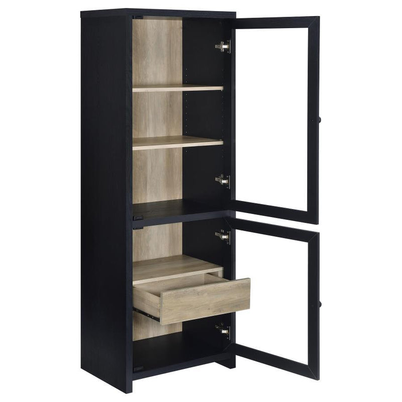 Denison - 67" 2-Door Media Tower Storage Cabinet - Black - JaxCo Furniture