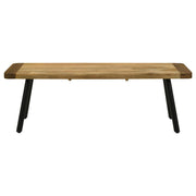 Maverick - Wood Dining Bench - Natural Mango And Black - JaxCo Furniture