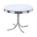 Retro - Round Wood Top Dining Table - White And Chrome - JaxCo Furniture