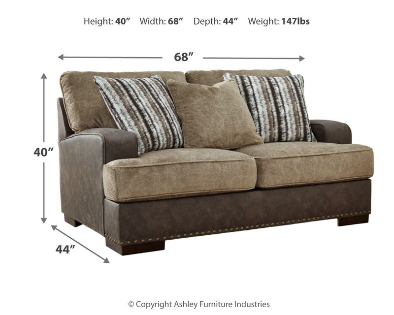 Alesbury - Chocolate - Loveseat - JaxCo Furniture