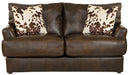 Pavia - Top Grain Italian Leather Loveseat With Cuddler Cushions - Cocoa - JaxCo Furniture