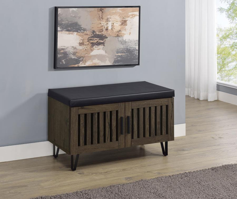 Brixton - 2-Door Padded Entryway Shoe Storage Bench - JaxCo Furniture