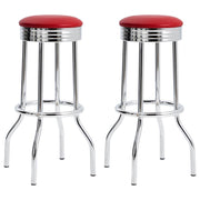 Retro - Upholstered Metal Swivel Bar Stool (Set of 2) - JaxCo Furniture