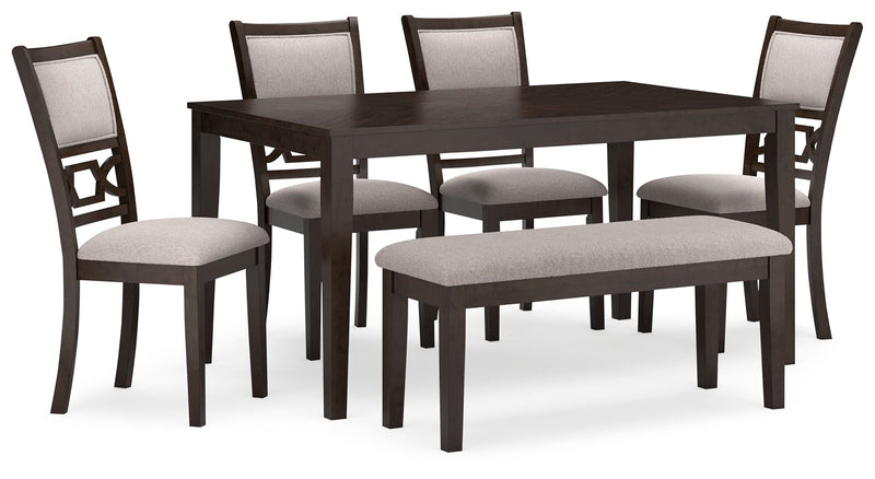 Langwest - Brown - Dining Room Table Set (Set of 6) - JaxCo Furniture