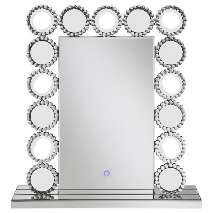 Aghes - Vanity Mirror With Lighting - Silver - JaxCo Furniture