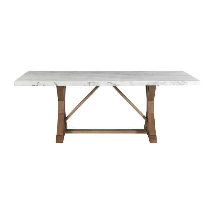 Lakeview - White Marble Standard Height Rectangular Dining Table - JaxCo Furniture