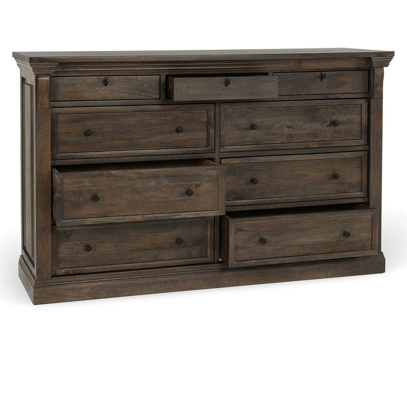 Adelaide - Wood 9 Drawer Dresser - Cocoa Brown - JaxCo Furniture