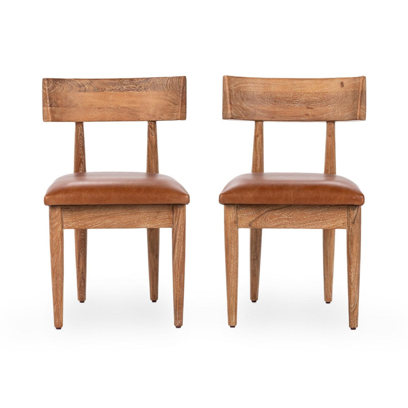 Alvaro - Leather Dining Chair (Set of 2) - Golden Wheat - JaxCo Furniture