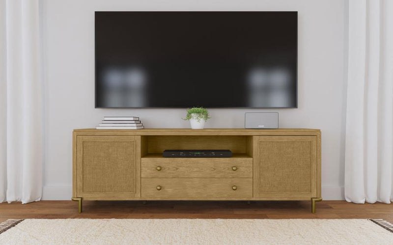 Arini - Rattan Cane 2-Door TV Stand Media Console - JaxCo Furniture