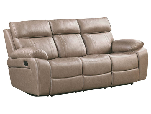 Theon - Manual Reclining Sofa With Drop Down Table - Stokes Toffee - JaxCo Furniture