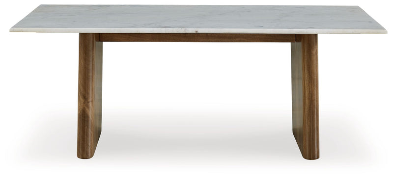Isanti - Light Brown / White - Rectangular Cocktail Table - JaxCo Furniture