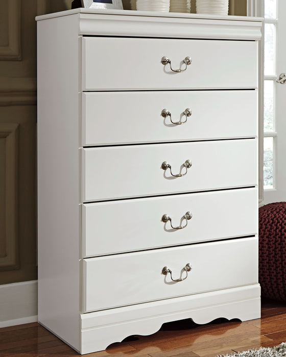 Anarasia - White - Five Drawer Chest - JaxCo Furniture