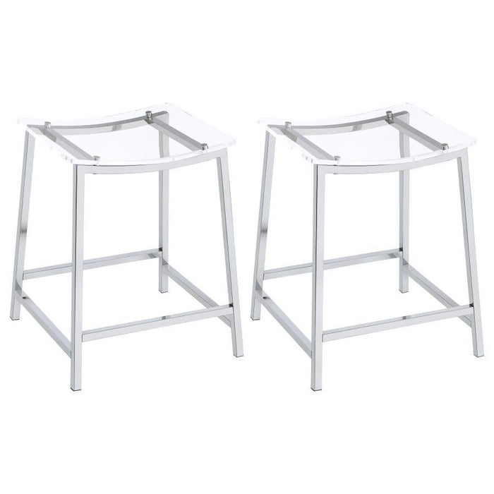 Jovani - Acrylic Backless Bar Stools (Set of 2) - JaxCo Furniture